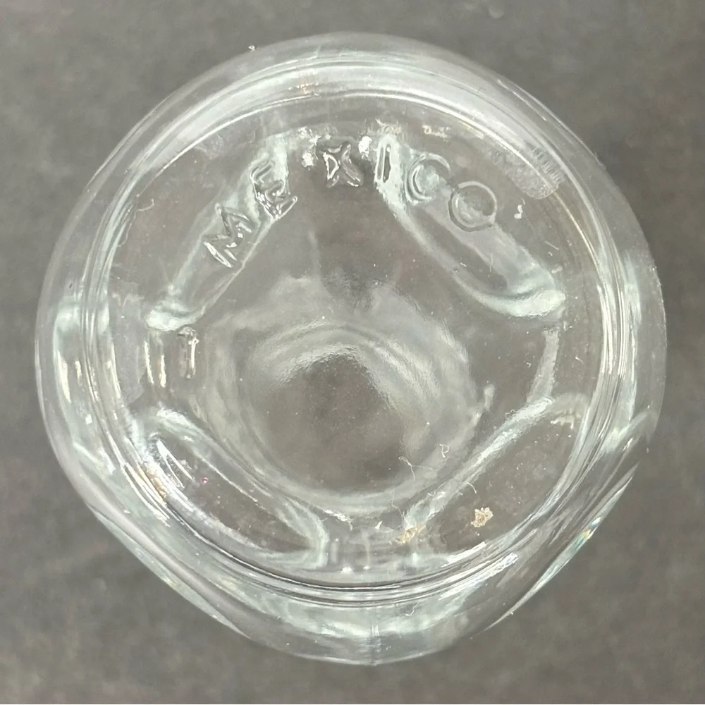 Vintage Mini Clear Glass Bottle/Bud Vase Pinch Thumbprint Bottle 3.5 Mexico Made